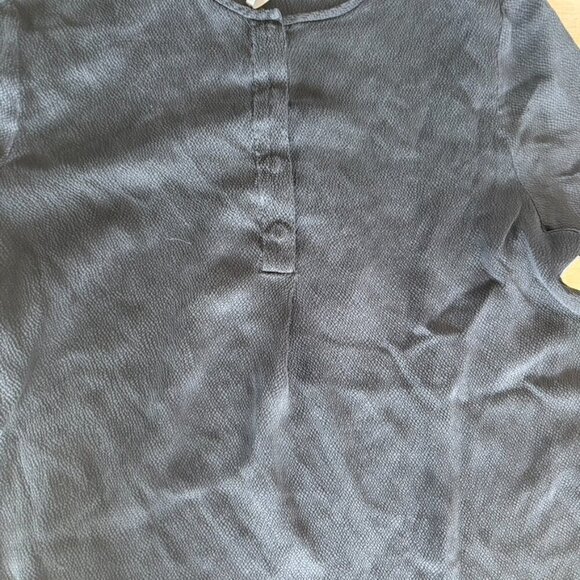 ** Tiger of Sweden Black Textured long sleeve henley blouse 36 small - Picture 5 of 7